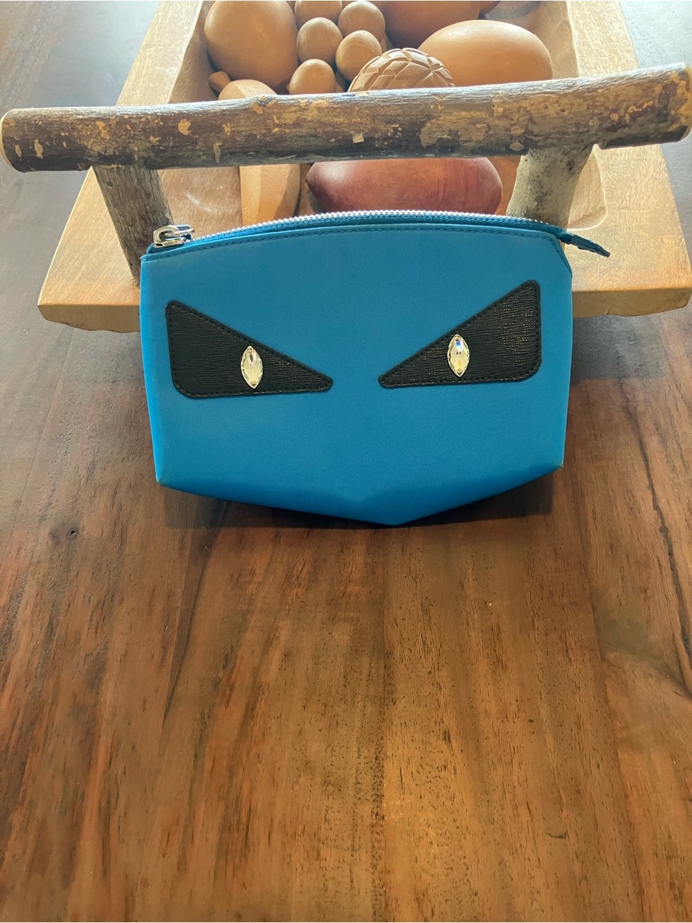 Fendi Bright Blue Eye-Appliqué Zip Cosmetic Pouch - Picture 4 of 6